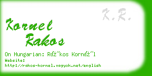 kornel rakos business card